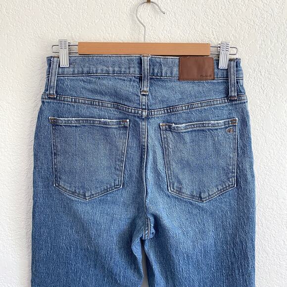 Madewell Classic Straight Jean Crop High Rise Medium Light Wash Denim - Picture 7 of 14